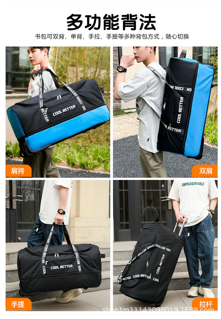 Large Capacity Tie Rod Bag Men - đánh giá và giá Foldable Rolling Luggage Bag
