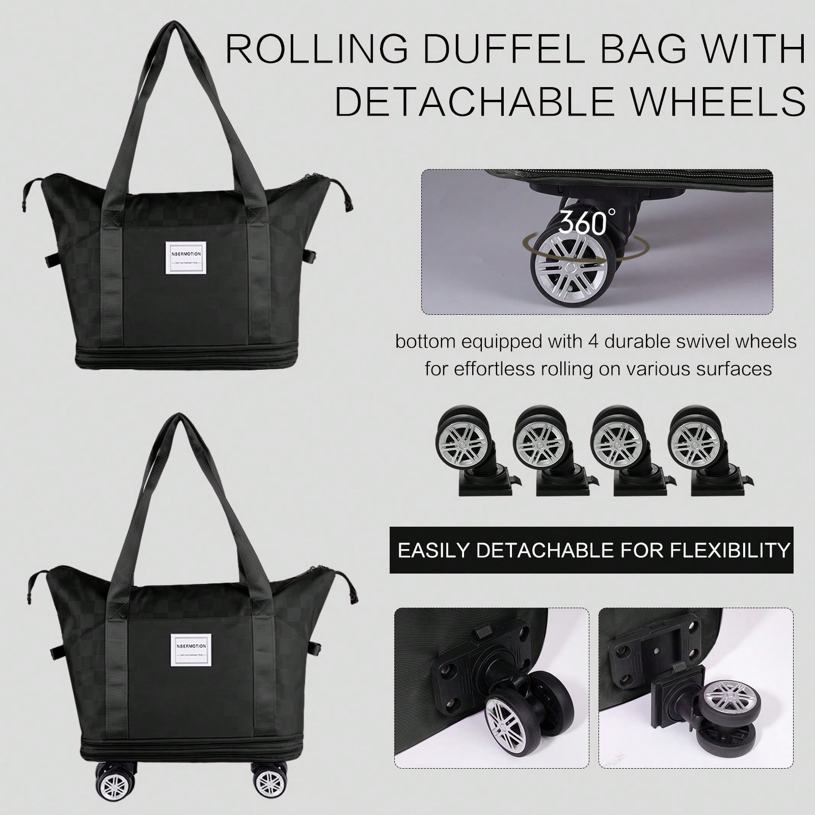 Expandable Rolling Duffle Bag  - đánh giá và giá Foldable Rolling Luggage Bag