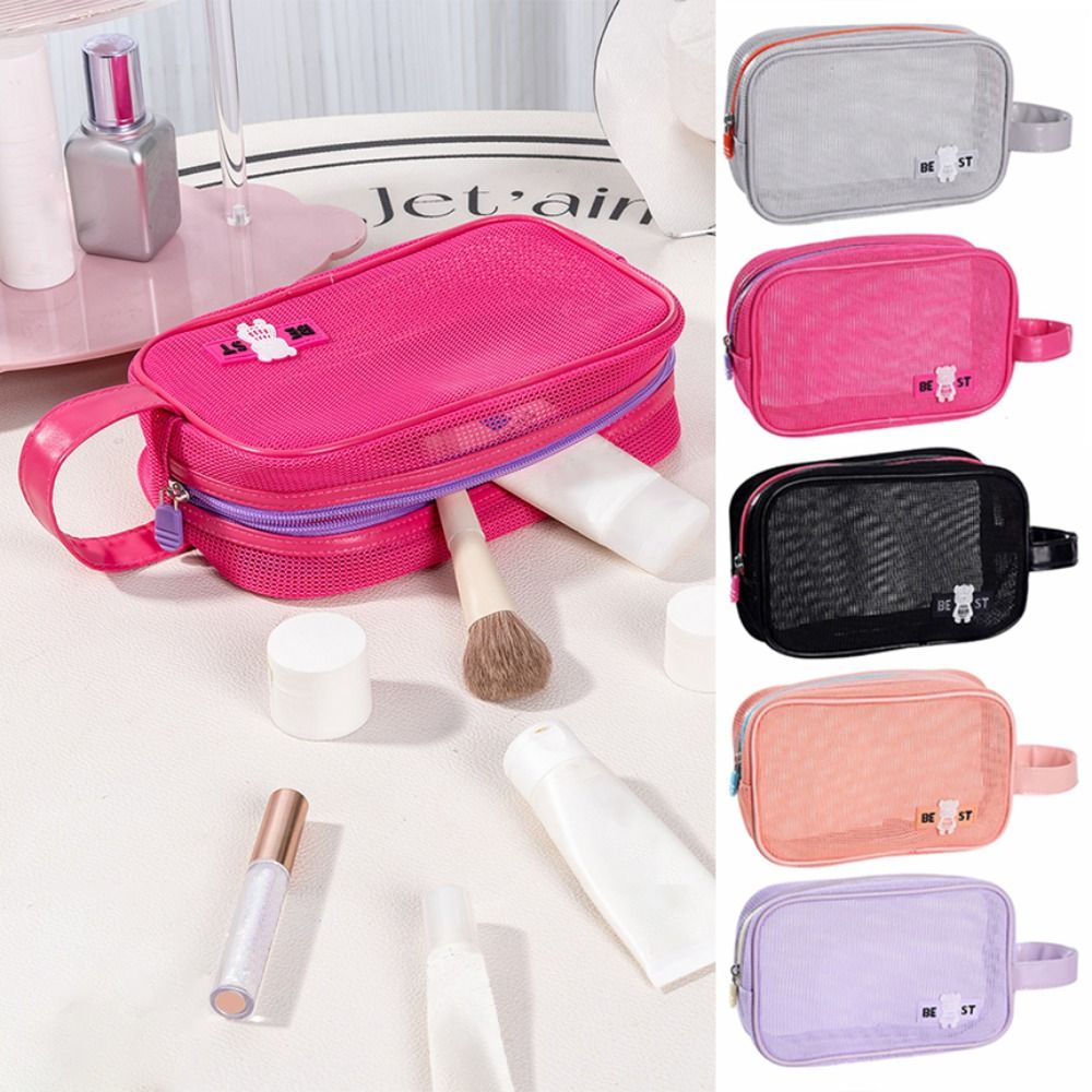Durable Mesh Makeup Bag With H - đánh giá và giá Cosmetic Bags