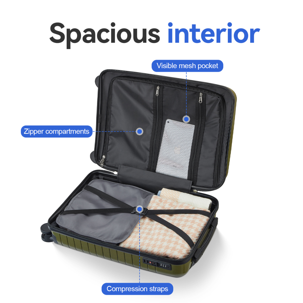 5 Piece PP Hard Shell Luggage  - đánh giá và giá Foldable Rolling Luggage Bag