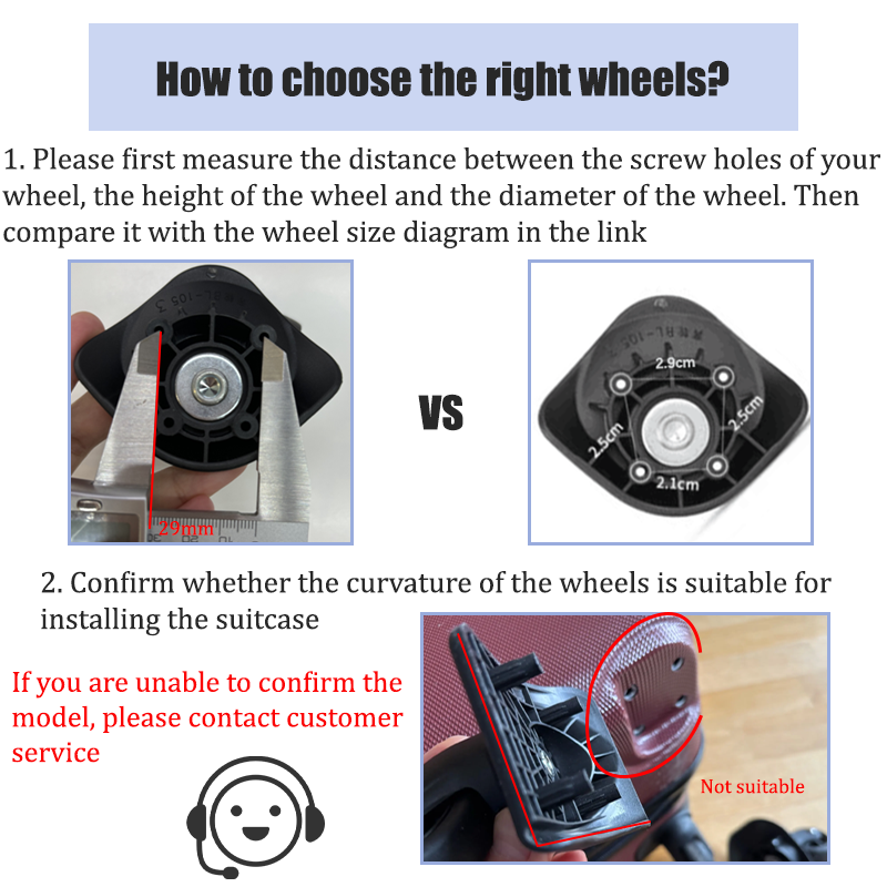 For W023 Luggage Wheel Repair  - đánh giá và giá Silent Replacement Luggage Wheels